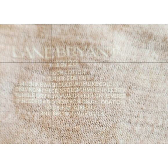 Lane Bryant T-Shirt Size 18/20 Pink w Gold Metallic Palm Trees Short Sleeve Tee - Picture 2 of 11